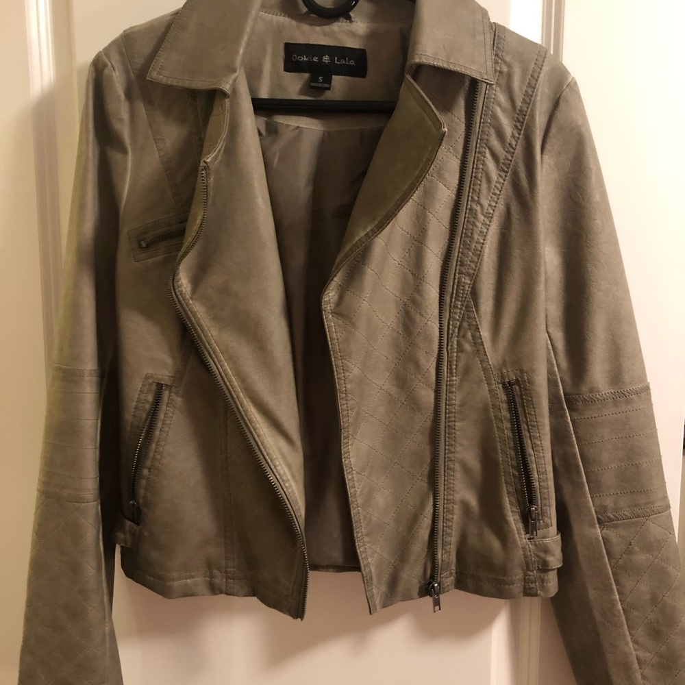 Grey pleather Jacket